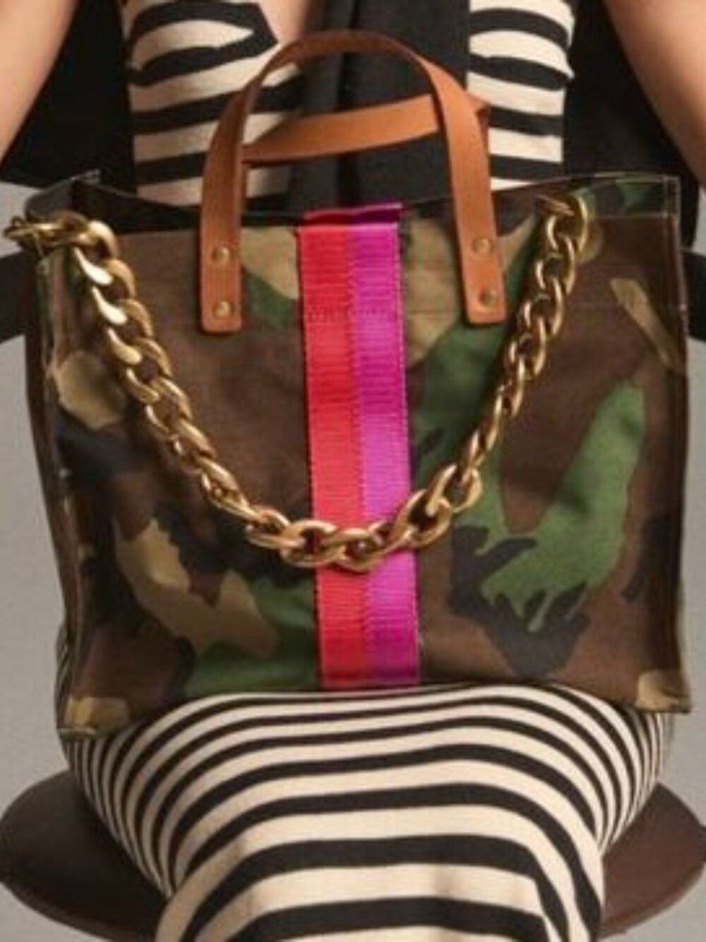 Parker Thatch Medium Mimi - Nylon Camo with Pink & Red Stripe New